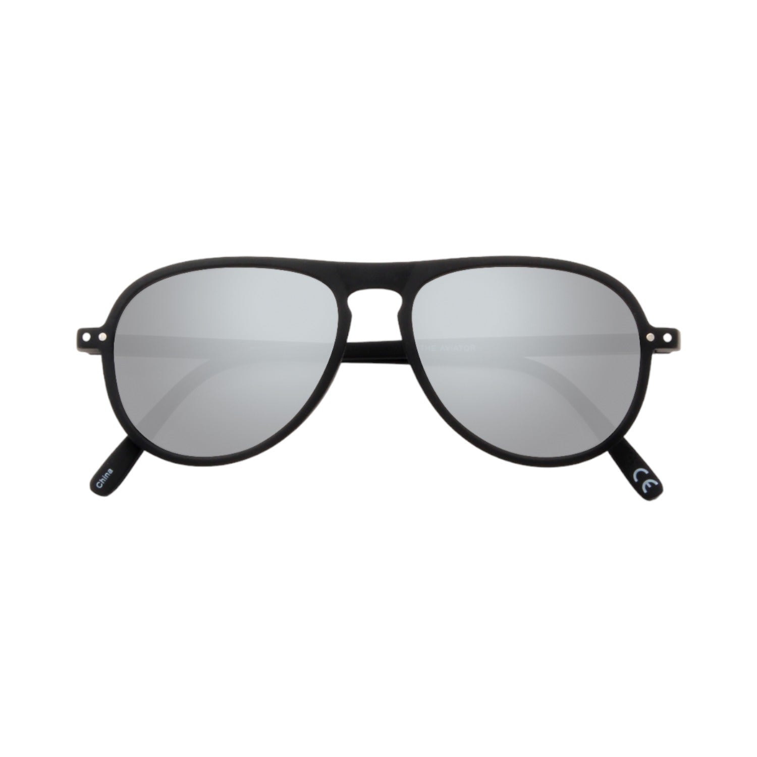 The Aviator Negro/Plata Espejado