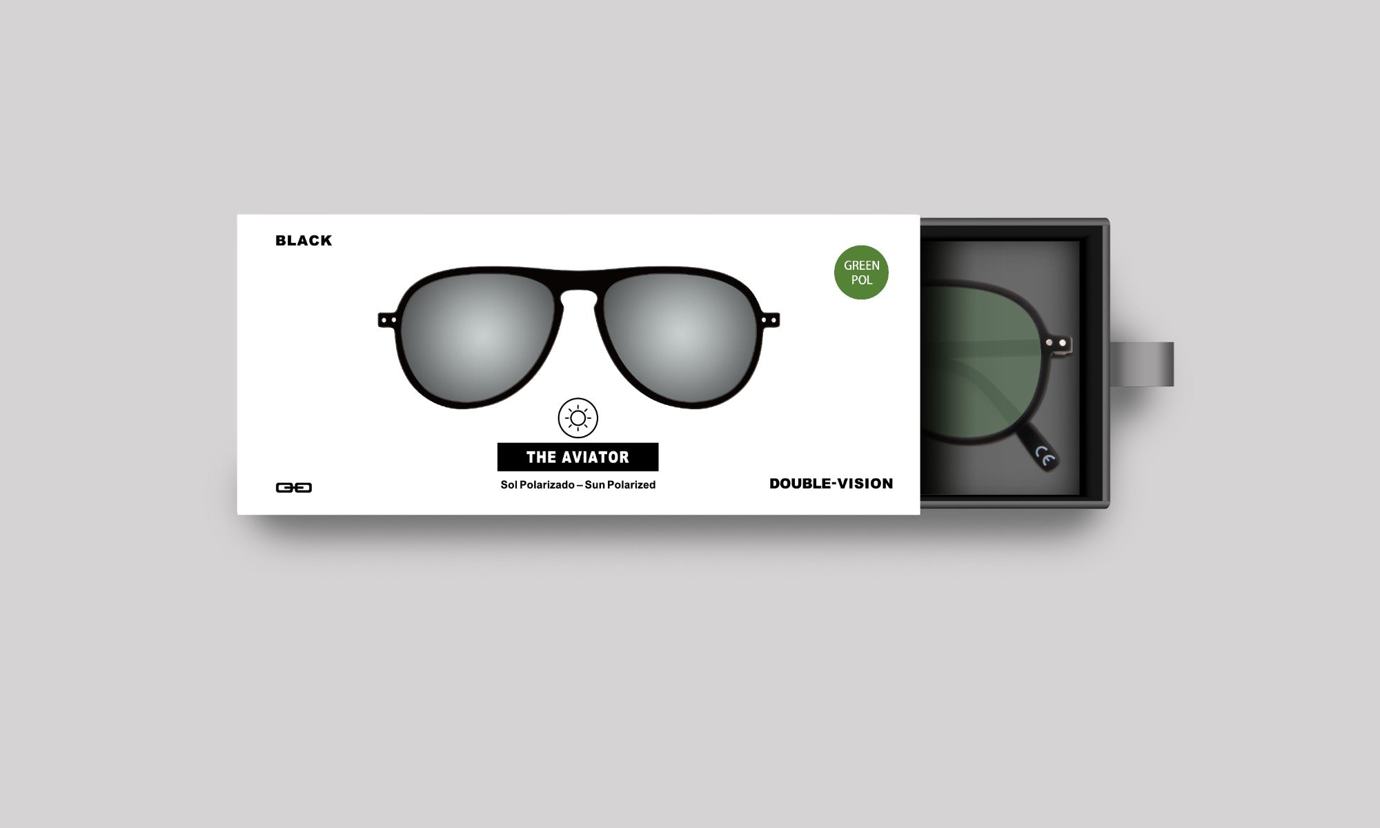 The Aviator Negro/Verde Pol